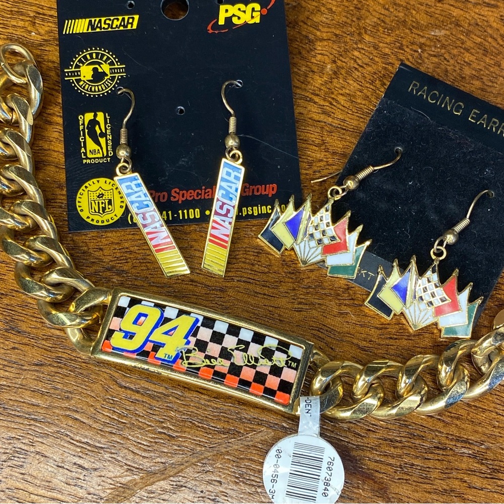 NWT NASCAR Jewelry 3 Piece Lot, Bracelet Earrings